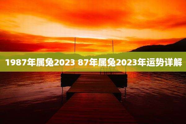 1987年属兔2023 87年属兔2023年运势详解