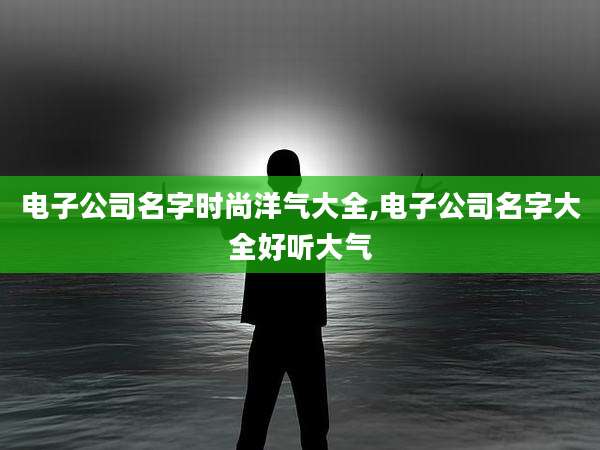 电子公司名字时尚洋气大全,电子公司名字大全好听大气