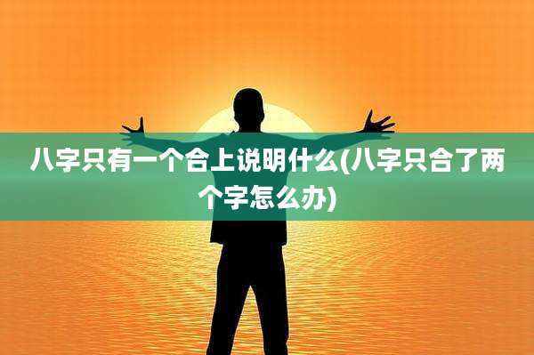 八字只有一个合上说明什么(八字只合了两个字怎么办)