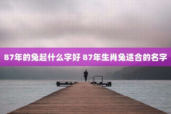 87年的兔起什么字好 87年生肖兔适合的名字