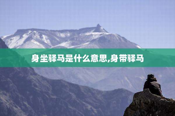 身坐驿马是什么意思,身带驿马