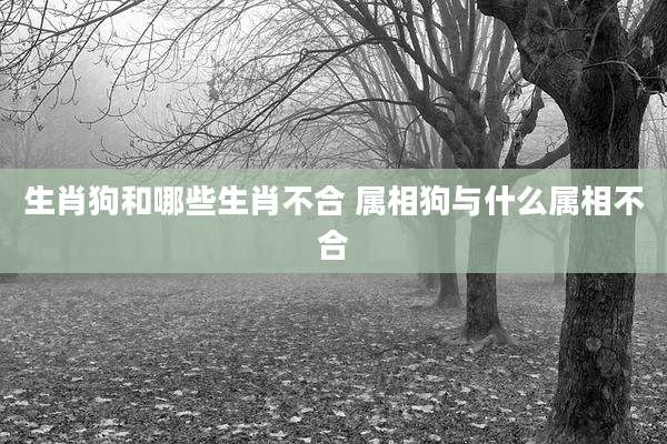 生肖狗和哪些生肖不合 属相狗与什么属相不合