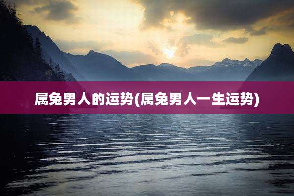 属兔男人的运势(属兔男人一生运势)