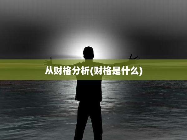 从财格分析(财格是什么)