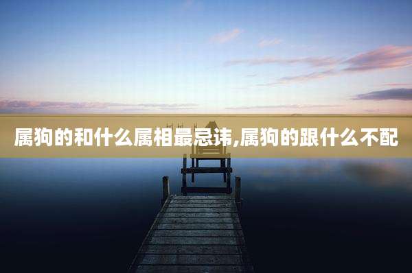 属狗的和什么属相最忌讳,属狗的跟什么不配