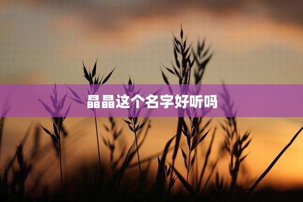 晶晶这个名字好听吗