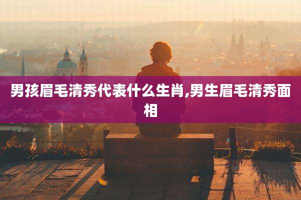 男孩眉毛清秀代表什么生肖,男生眉毛清秀面相