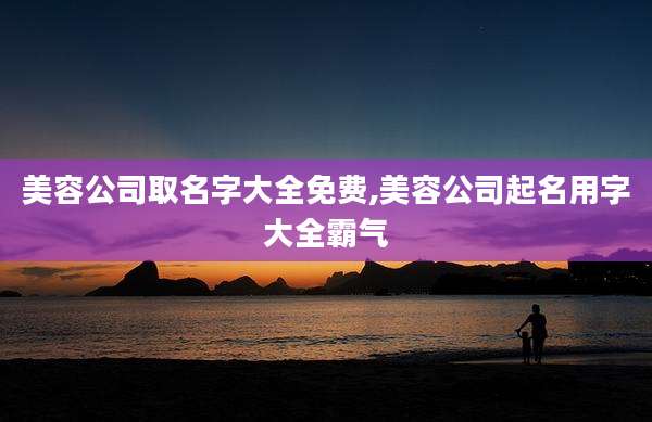 美容公司取名字大全免费,美容公司起名用字大全霸气