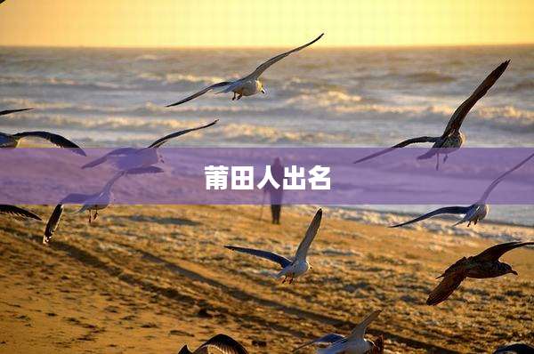 莆田人出名