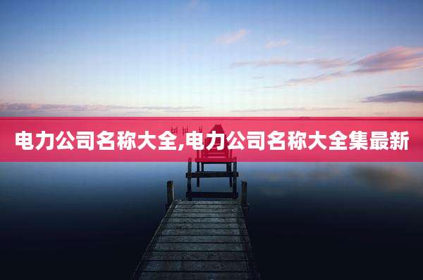 电力公司名称大全,电力公司名称大全集最新