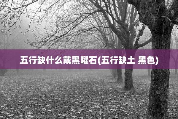 五行缺什么戴黑曜石(五行缺土 黑色)
