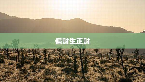 偏财生正财