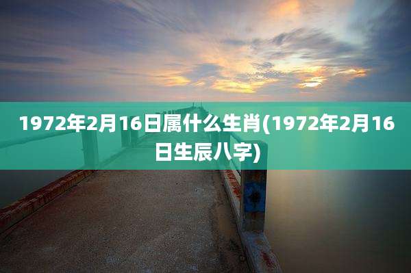 1972年2月16日属什么生肖(1972年2月16日生辰八字)