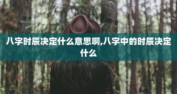 八字时辰决定什么意思啊,八字中的时辰决定什么