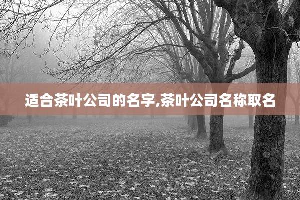适合茶叶公司的名字,茶叶公司名称取名