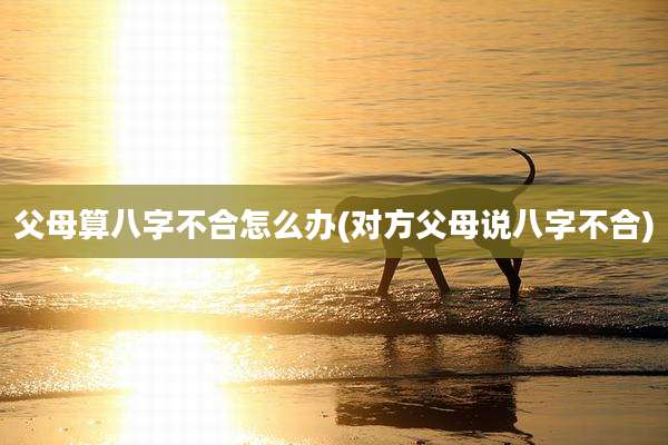 父母算八字不合怎么办(对方父母说八字不合)