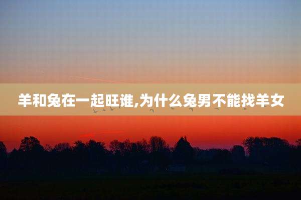 羊和兔在一起旺谁,为什么兔男不能找羊女