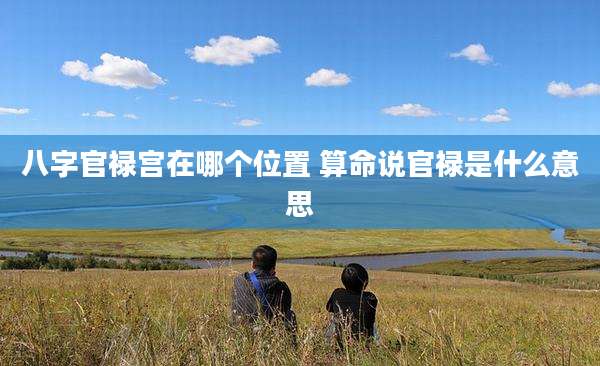八字官禄宫在哪个位置 算命说官禄是什么意思