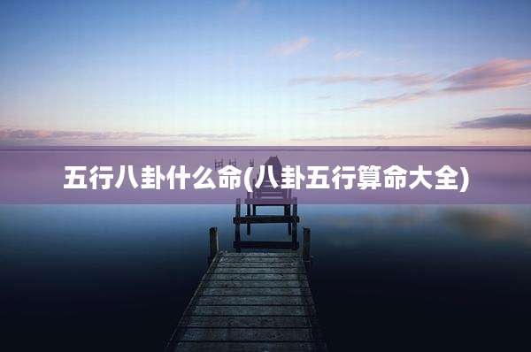 五行八卦什么命(八卦五行算命大全)
