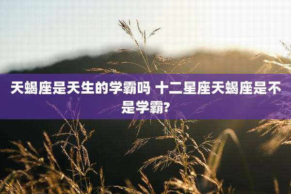 天蝎座是天生的学霸吗 十二星座天蝎座是不是学霸?