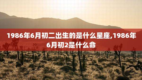 1986年6月初二出生的是什么星座,1986年6月初2是什么命