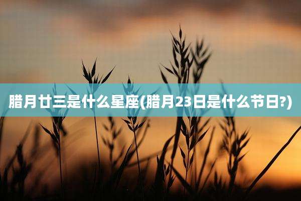 腊月廿三是什么星座(腊月23日是什么节日?)