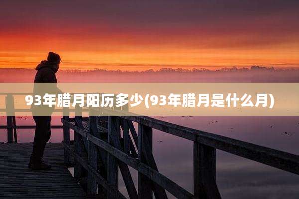93年腊月阳历多少(93年腊月是什么月)