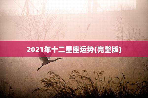 2021年十二星座运势(完整版)