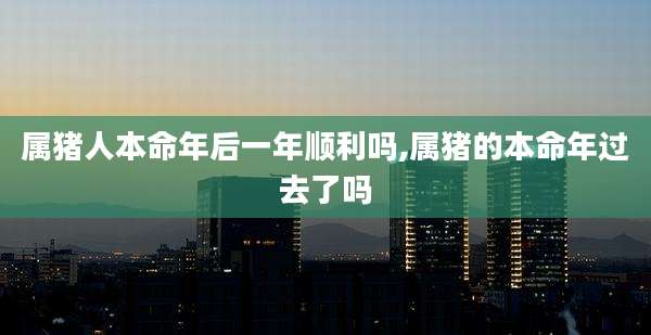 属猪人本命年后一年顺利吗,属猪的本命年过去了吗