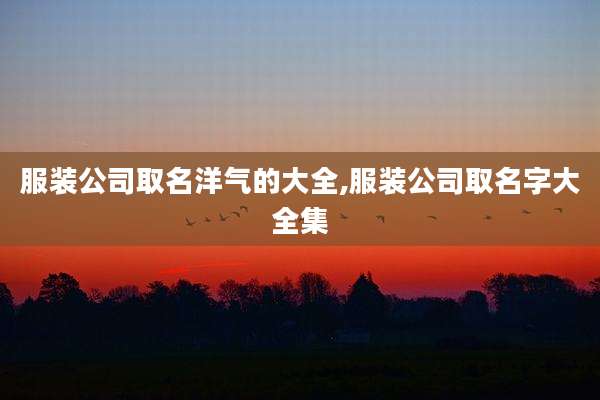 服装公司取名洋气的大全,服装公司取名字大全集