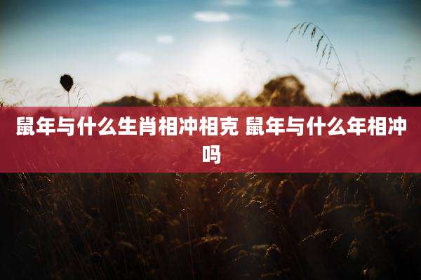 鼠年与什么生肖相冲相克 鼠年与什么年相冲吗