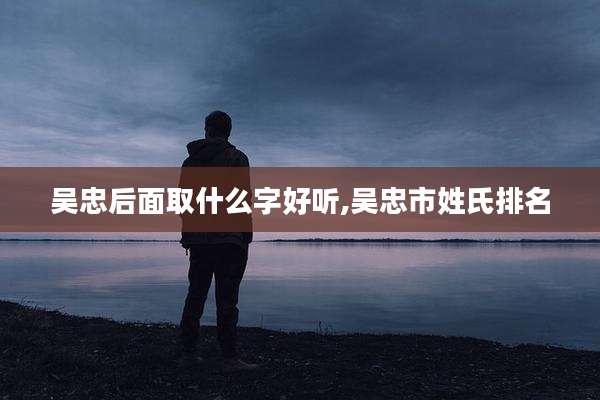 吴忠后面取什么字好听,吴忠市姓氏排名