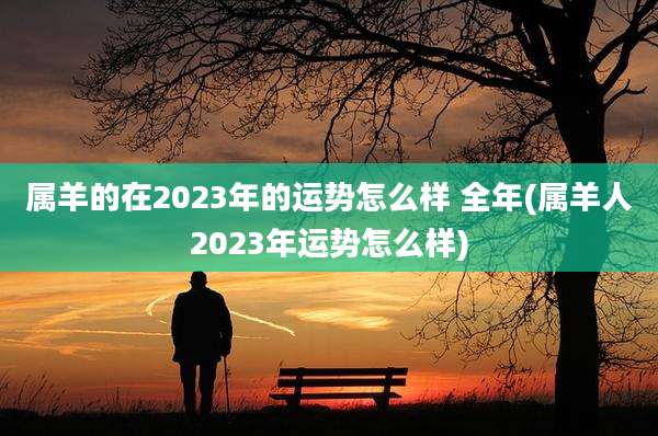 属羊的在2023年的运势怎么样 全年(属羊人2023年运势怎么样)