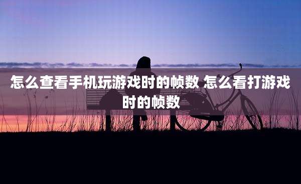 怎么查看手机玩游戏时的帧数 怎么看打游戏时的帧数
