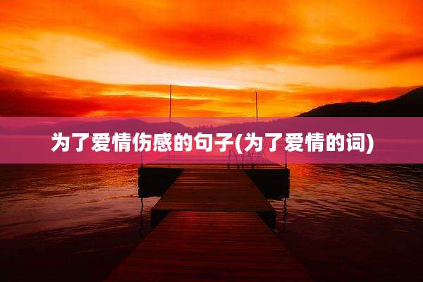 为了爱情伤感的句子(为了爱情的词)