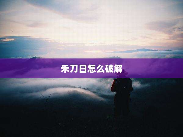 禾刀日怎么破解