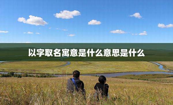 以字取名寓意是什么意思是什么