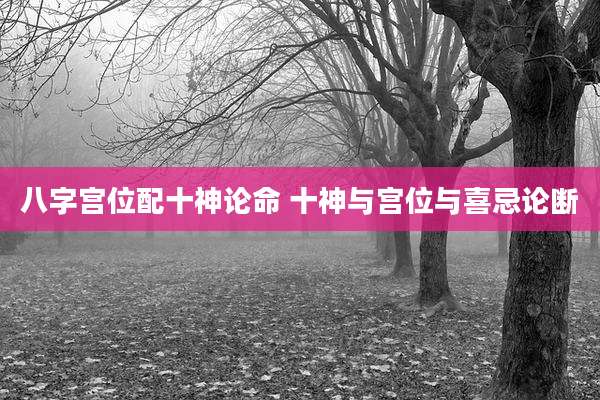 八字宫位配十神论命 十神与宫位与喜忌论断