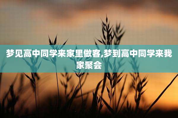梦见高中同学来家里做客,梦到高中同学来我家聚会