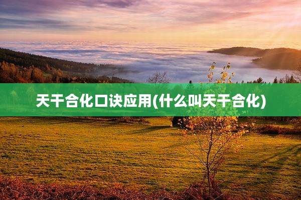 天干合化口诀应用(什么叫天干合化)