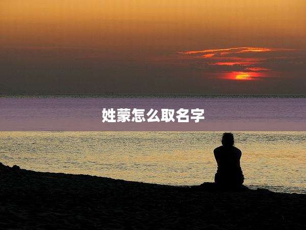 姓蒙怎么取名字