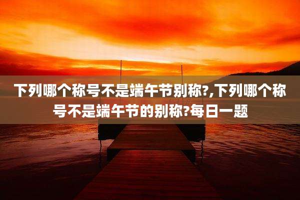 下列哪个称号不是端午节别称?,下列哪个称号不是端午节的别称?每日一题