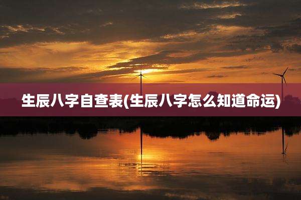 生辰八字自查表(生辰八字怎么知道命运)