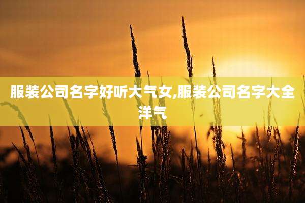 服装公司名字好听大气女,服装公司名字大全洋气