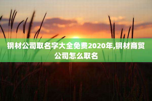 钢材公司取名字大全免费2020年,钢材商贸公司怎么取名