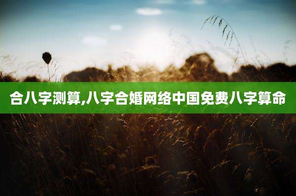 合八字测算,八字合婚网络中国免费八字算命