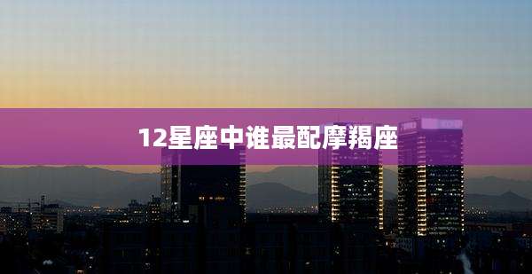 12星座中谁最配摩羯座