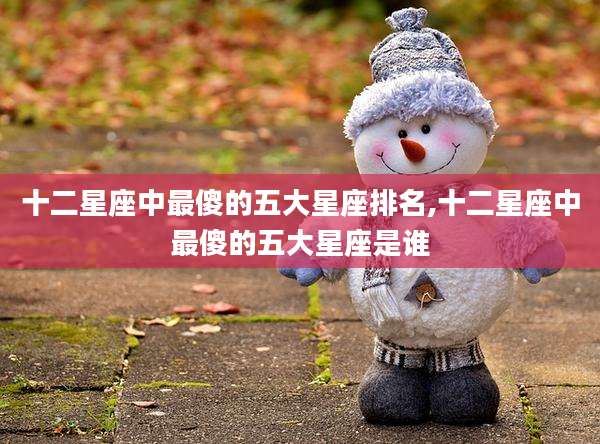 十二星座中最傻的五大星座排名,十二星座中最傻的五大星座是谁