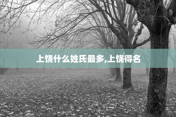 上饶什么姓氏最多,上饶得名