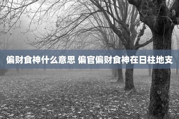 偏财食神什么意思 偏官偏财食神在日柱地支